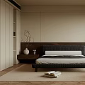 Modern Bedroom Interior Design With Bed Nightstand Accent Chair And Natural Lighting