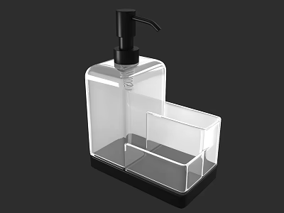 Clear Plastic Bathroom Accessories With Soap Dispenser And Storage Compartment 3d model