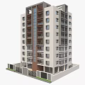 Modern Residential Building With Multi Story Design Balconies And Large Windows