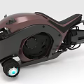 Futuristic Copper And Black Motorcycle With Sleek Body And Unique Wheel Design