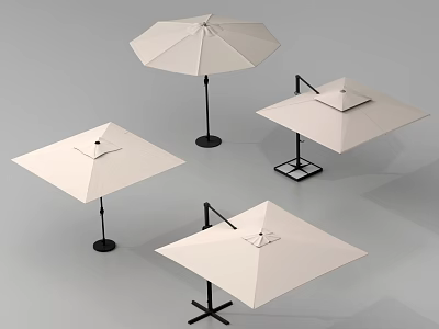 Four Different Styles Outdoor Sunshades With Modern Design And Sturdy Frames 3d model