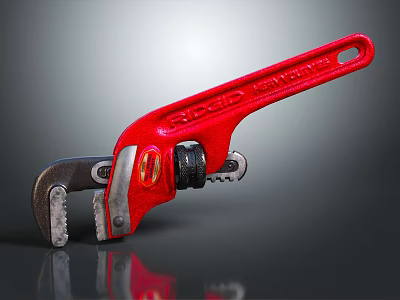 High Quality Red Pipe Wrench As Essential Hardware Tool For Plumbing Repairs 3d model
