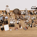 Various Dishwashing Daily Use Products With Cleaning Tools On Wooden Floor