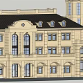 European Style Architecture Facade With Classic Design Symmetric Structure And Arched Windows