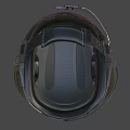 Green Helmet with Transparent Visor Side Camera Inner Gray Lining and Black Straps