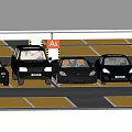 Indoor Parking Garage Featuring Multiple Luxury Cars Parked On Yellow Marked Floors With Bright Lighting