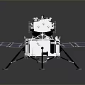 Spacecraft Lander Model With Solar Panels Metallic Structure Landing Legs And Scientific Instruments