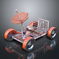 Mars Exploration Rover Model with Large Wheels Satellite Dish Antenna and Metal Frame