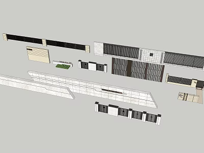 Modern Feature Wall Designs With Various Textures And Geometric Patterns 3d model