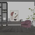 Modern single sofa home 3d model