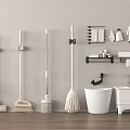 Bathroom Accessories With Mop Broom Cleaning Tools Towel Rack Towels Sink And Toilet Brush