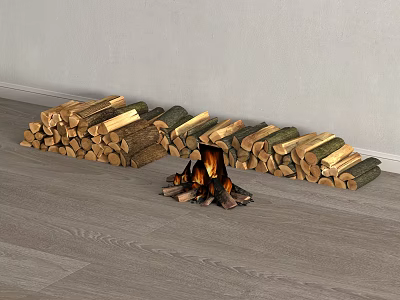 Wood Pile Bonfire Stove 3d model Wood Pile Bonfire Stove 3d model
