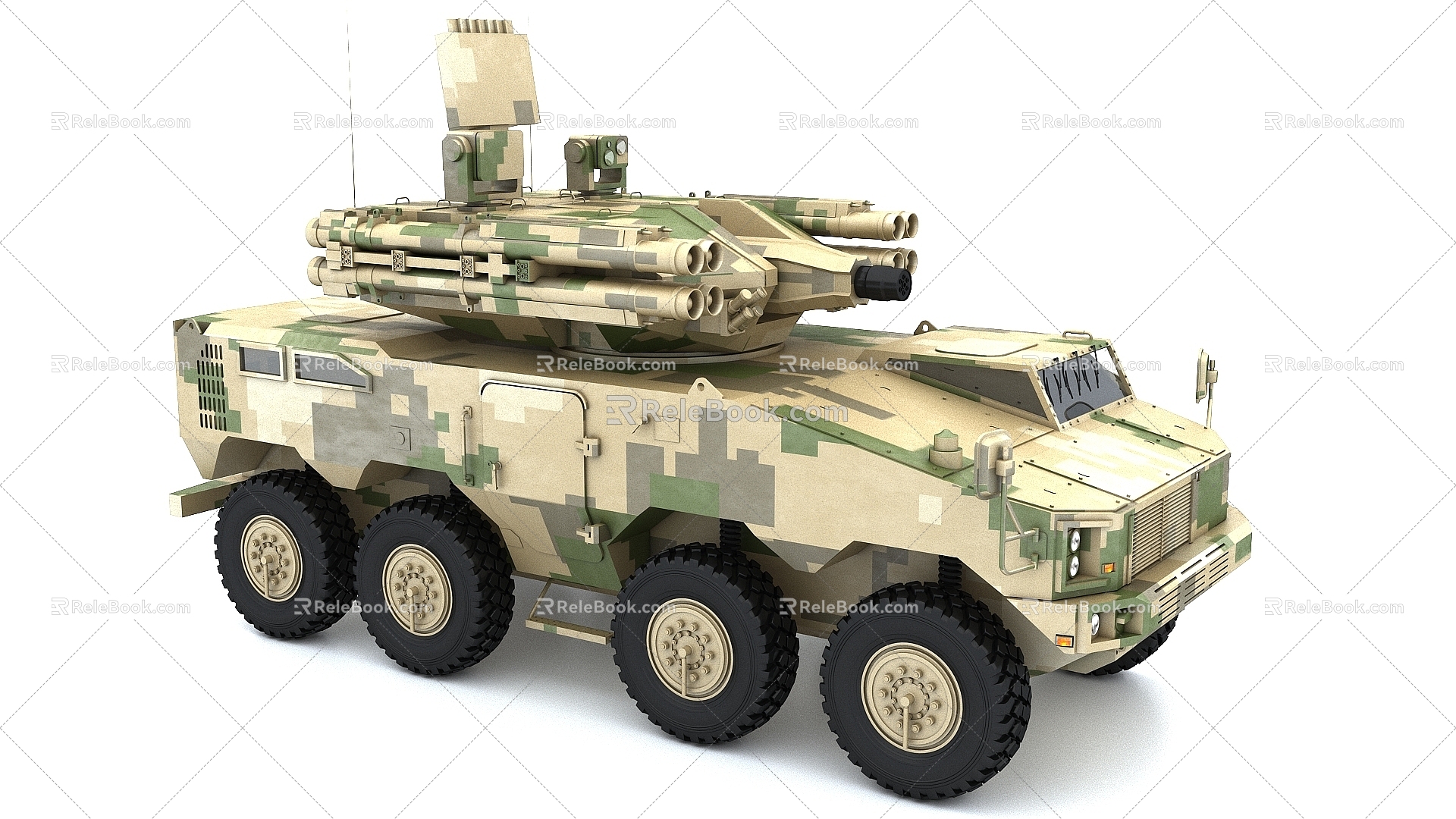 Domestic 625E artillery combined with weapon system 3d model