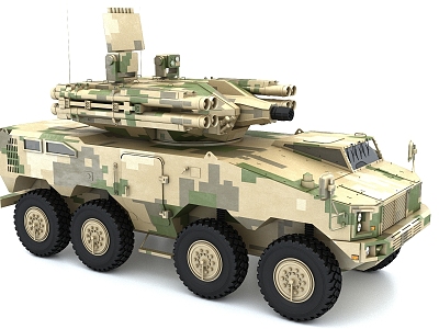 Domestic 625E artillery combined with weapon system 3d model