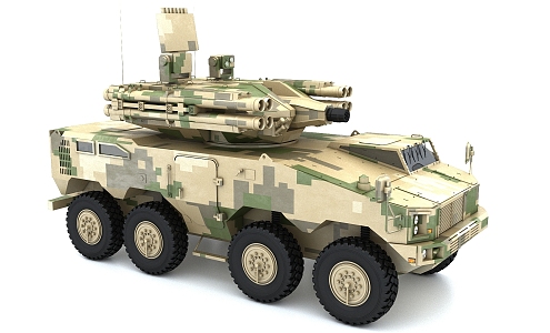 Domestic 625E artillery combined with weapon system 3d model