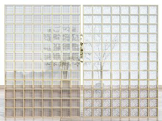 Modern Partition Glass Brick Glass Partition Changhong Glass Crystal Brick Glass Screen Art Glass 3d model