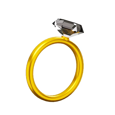 Modern Ring Gold Ring Diamond Ring Cartoon Ring 3d model