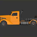 Yellow Vintage Tow Truck With 3D Rendered Design And Rescue Equipment
