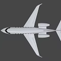 White Private Jet With Blue Stripes Multiple Windows And Aerodynamic Wings 3d model