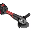 Industrial Angle Grinder Cordless Red Black Design With Grinding Wheel And Ergonomic Handle