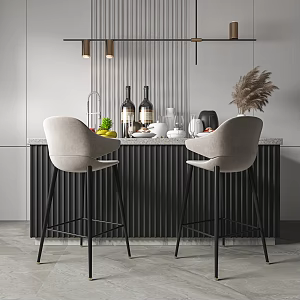 Modern Bar Chair Combination Metal Bar Chair Bar Combination 3d model