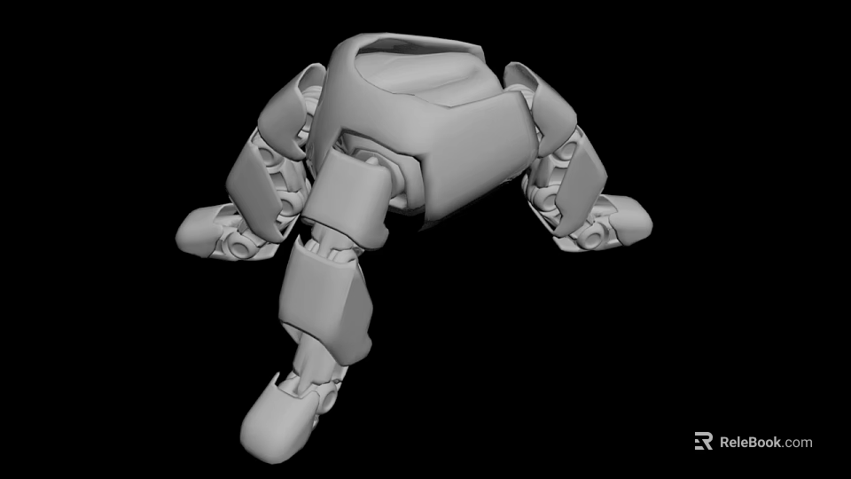 Gray Mechanical Robotic Component With Multi Jointed Legs And Detailed Structure 3d model 