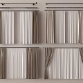 Elegant Modern Curtains with White and Brown Colors Linen Fabric and Pleated Design for Home