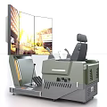 Industrial Equipment Control Console With Operator Seat And Large Display Screen