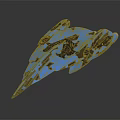 Advanced Blue Sleek Futuristic Spaceship Design For Cosmic Aerospace Missions
