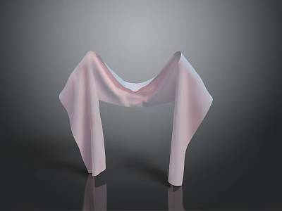 Stylish Elegant Soft Pink Silk Scarf Lightweight Flowy Fashion Accessory 3d model