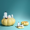 Modern Cartoon Doll Snoopy Halloween Pumpkin Ornaments 3d model