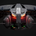 Futuristic Circular Spaceship 3D Model With Blue White Design And Transparent Cockpit