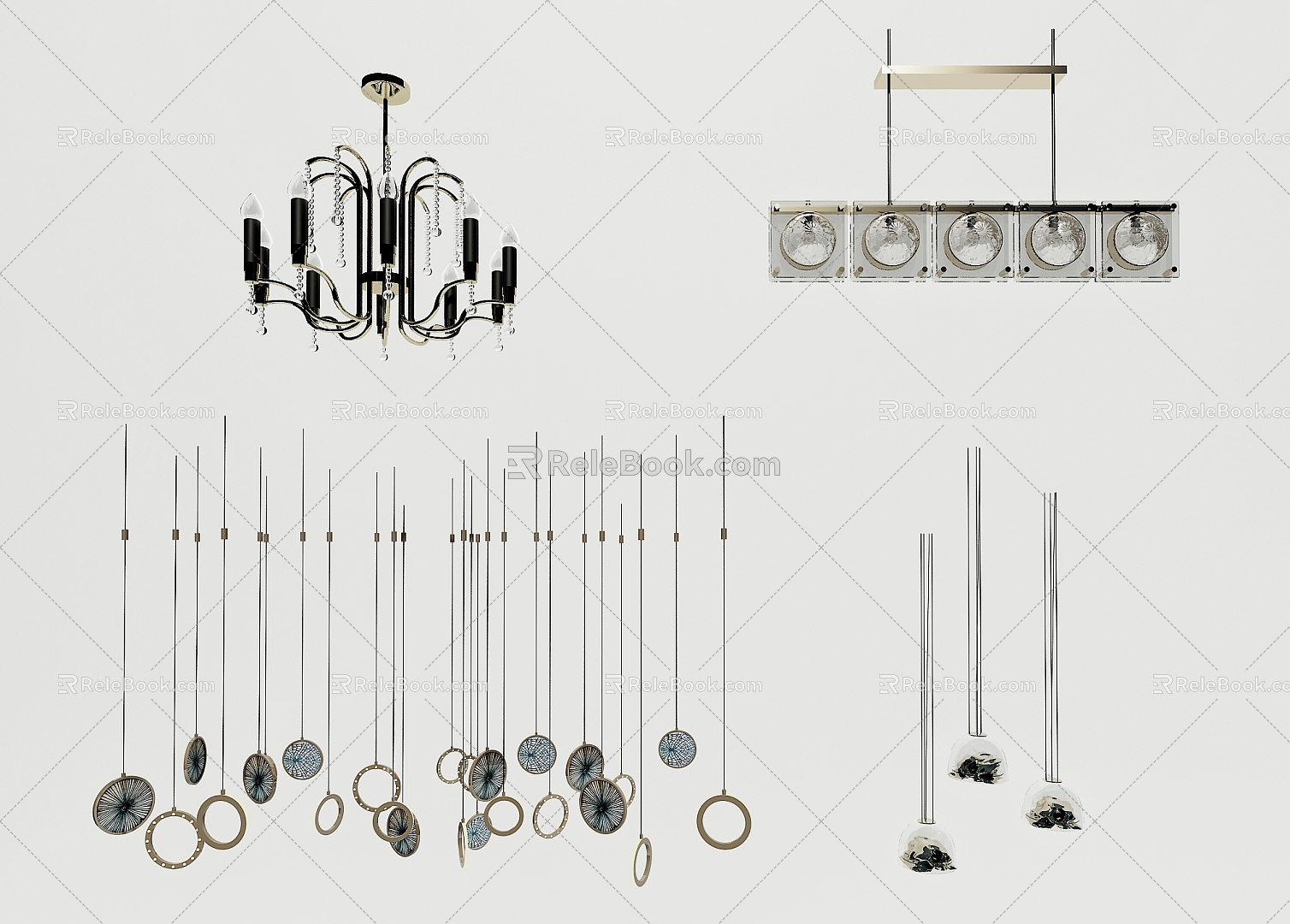 Metal chandelier 3d model