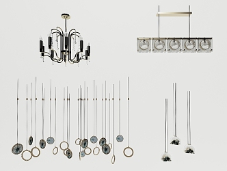 Metal chandelier 3d model