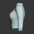 Light Green Striped Turtleneck Long Sleeve Fitted Top with Slim Fit Design