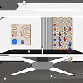 Modern Indoor Sports Equipment Ping Pong Table with Decorative Wall Display Paddles and Balls