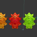Ornate 3D Jewelry Models In Multiple Different Colors With Intricate Designs