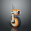 Modern Computer Controlled Wheeled Robot With Camera Antenna And Orange White Design 3d model