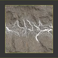 3D Mountainous Terrain Model With River Networks And Brown Textured Surface
