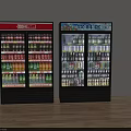 Commercial Refrigerators Filled With Various Beverages And Food Items In Food Refrigeration And Beverage Sections