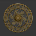 Medieval Shield Ancient Shield Defensive Weapon Ancient Shield Iron Shield Protective Shield Wooden Shield 3d model