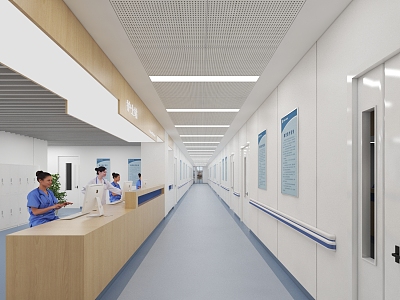 Modern Aisle Hospital Aisle 3d model