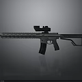 Modern Tactical Rifle With Optic Scope Rail System And Ergonomic Grip