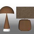 Modern Copper Table Lamps With Conical Marble Base And Square Fabric Shade 3d model