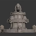 Stone Lion Garden Fountain With Tiered Structure And Decorative Lion Ornaments