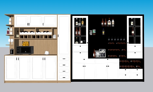 Decorative Ornaments Wine Cabinet 3d model