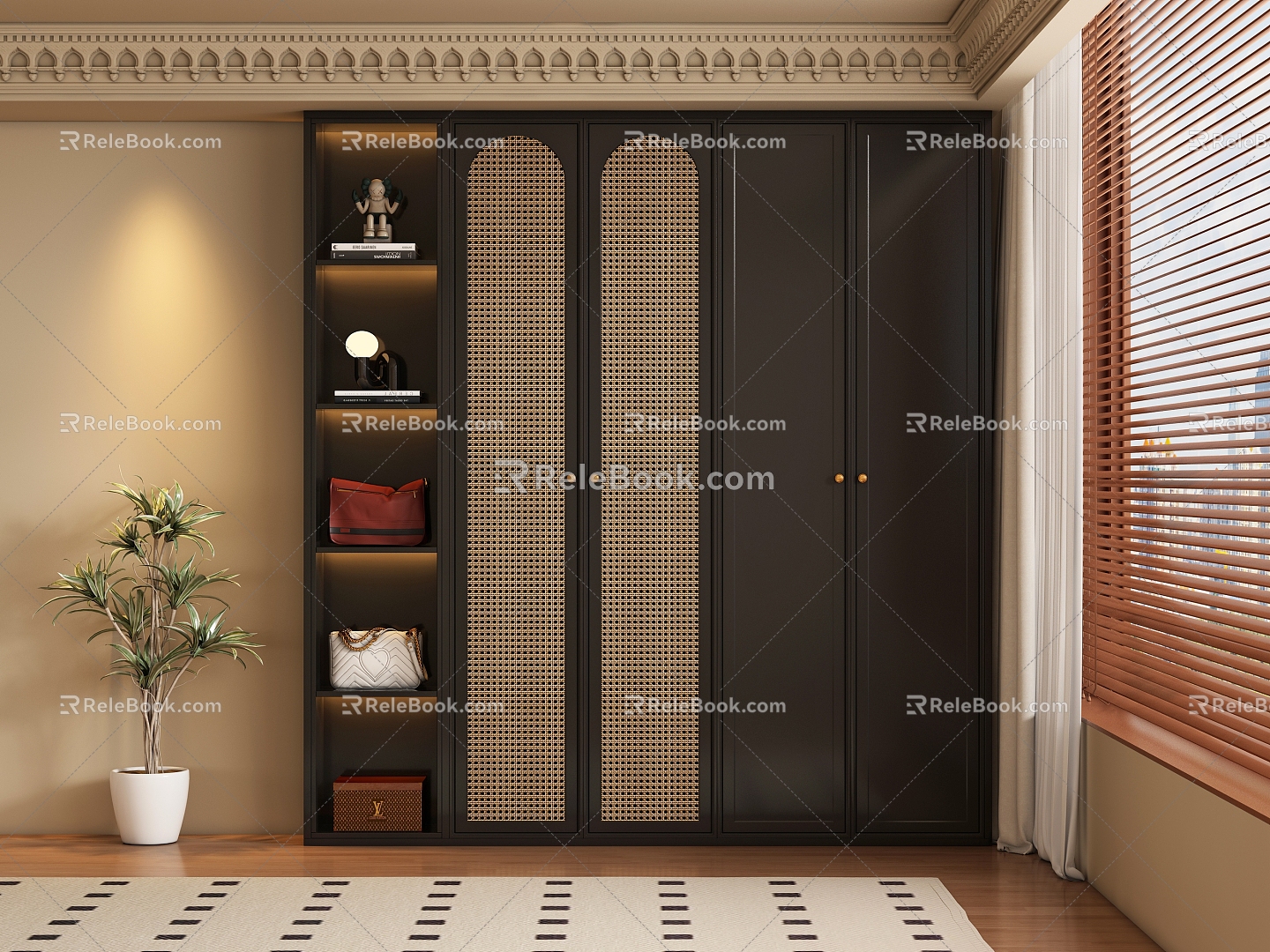 Middle style wardrobe 3d model