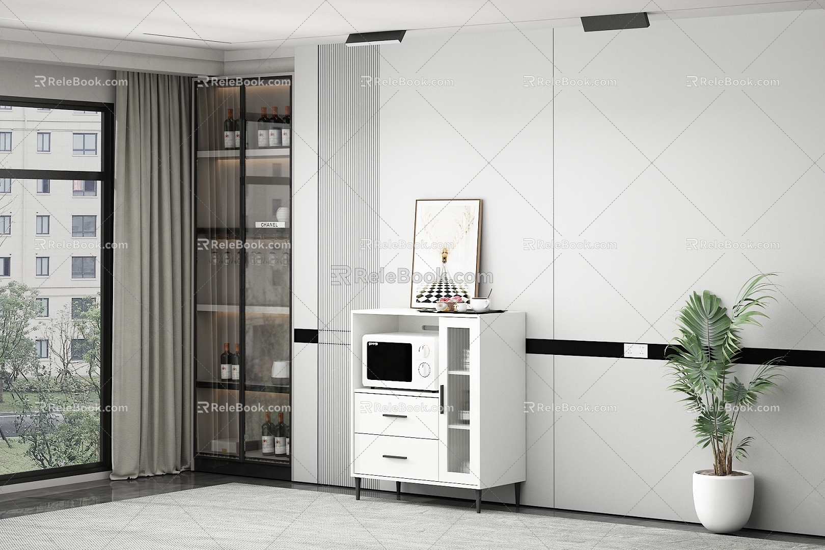 Modern Living Room Sideboard 3d model