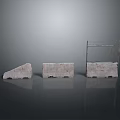 Three Different Shaped Stone Structures With Solid And Transparent Parts On Gray Background
