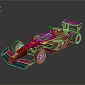 Red Formula Race Car With Aerodynamic Body Black Rear Wing And Sporty Wheels